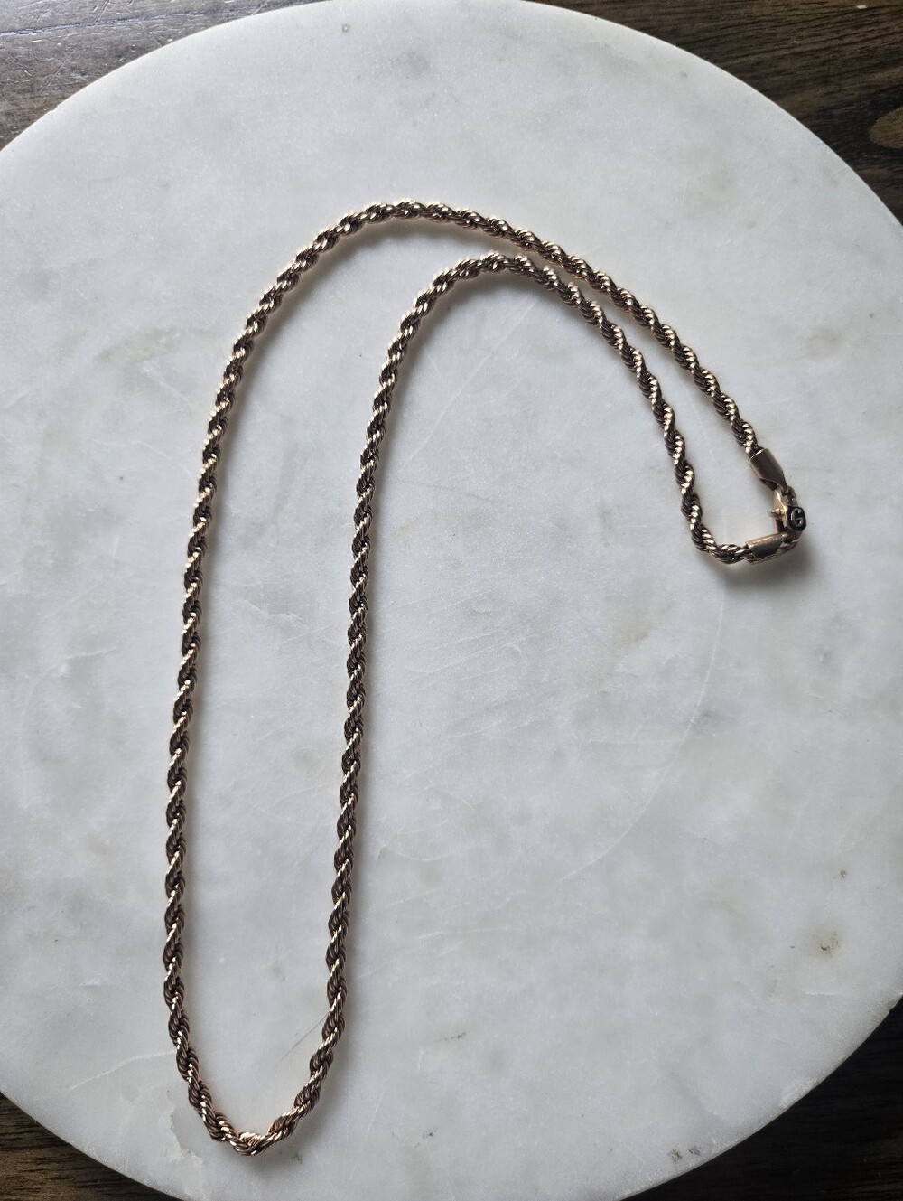 GLD Rose Gold Rope Necklace Mens Chain